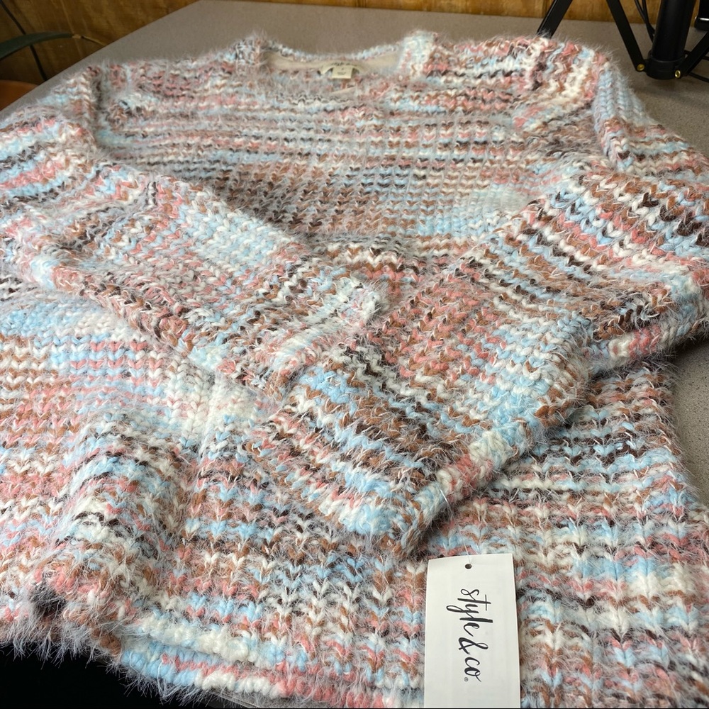 Style & Co sorbet marled sweater size S